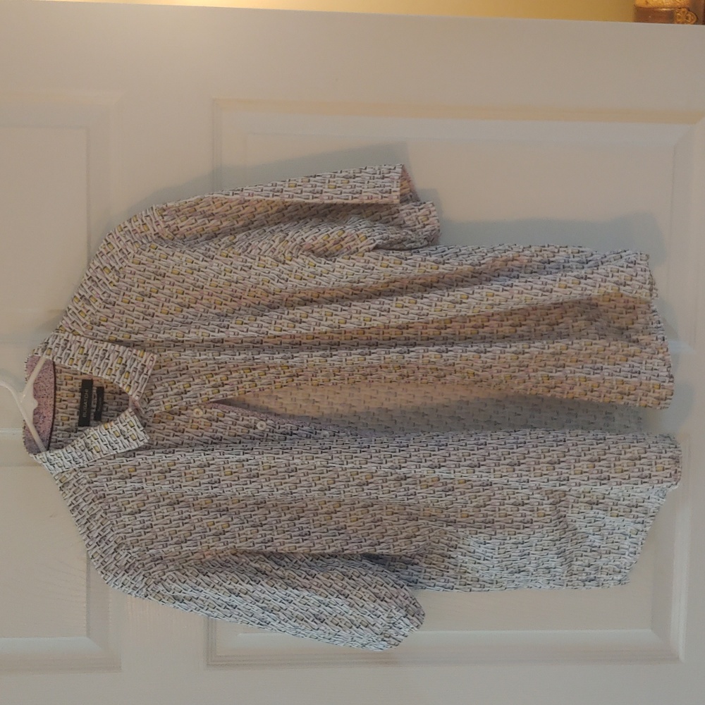 Men's Bugatchi large shirt (size label not in shirt); wine bottle print